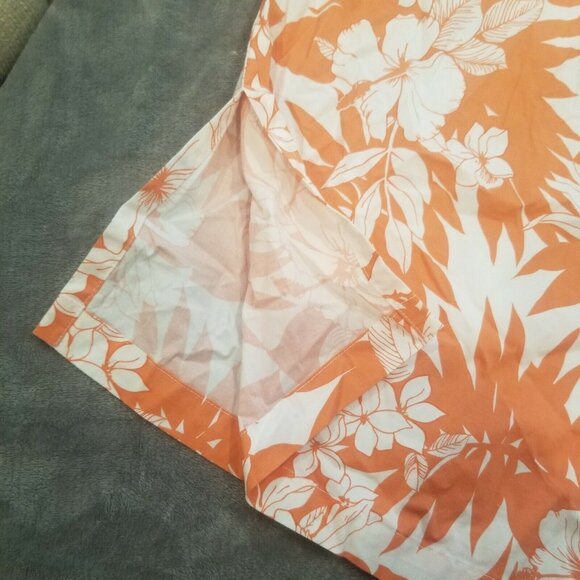 Harper Greer Women's Button Down Tunic Top 3/4 Sleeves Floral Orange Size XXL - Picture 7 of 10